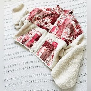 Cream and pink floral Patchwork Jacket